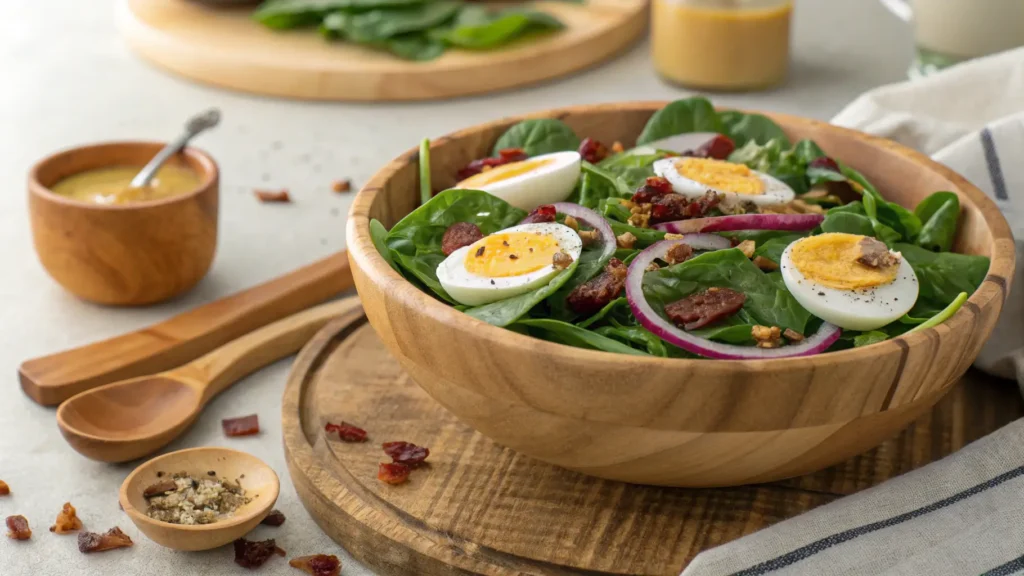 spinach salad with boiled eggs recipe