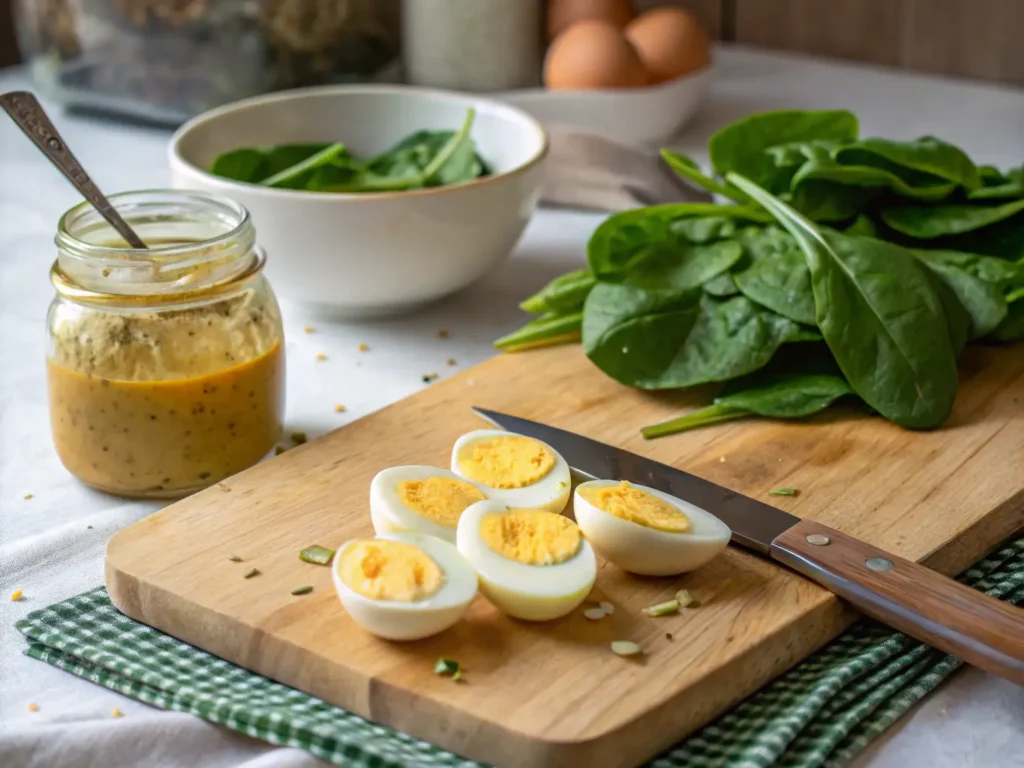 spinach salad with boiled eggs recipe

