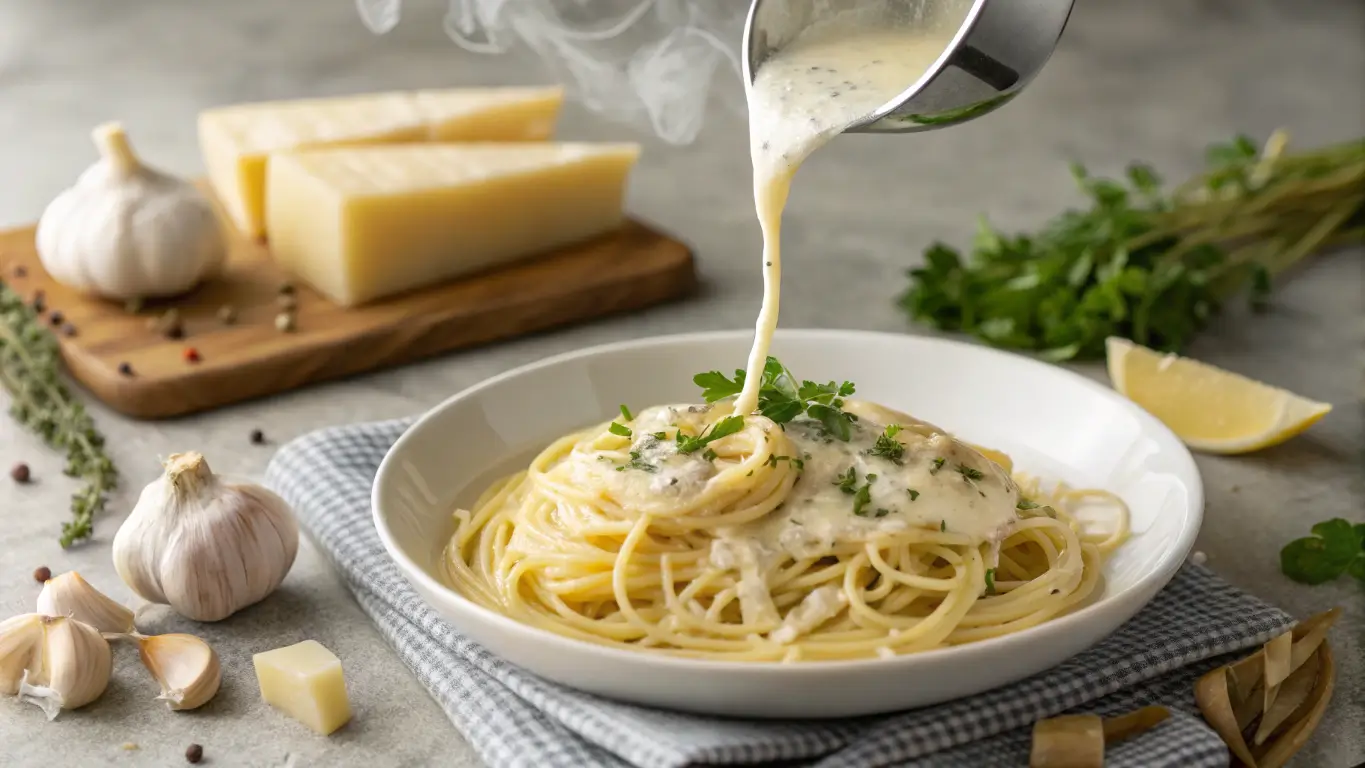 grandmas recipe garlic butter with parmesan cream cheese sauce